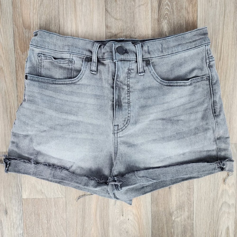 Madewell High Rise Denim Shorts Women's Size 28 Gray Charcoal Wash Cut Offs